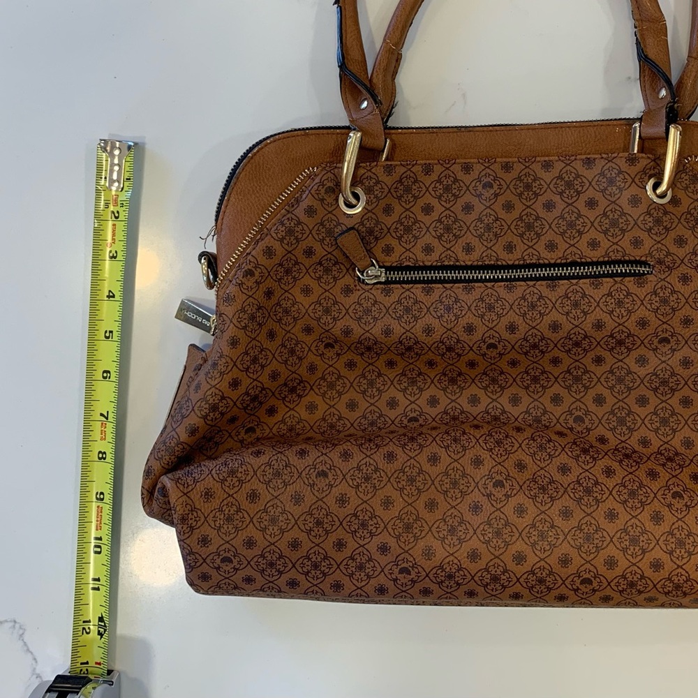 Big Buddha Dome Satchel Purse Walnut Brown Faux Leather Good Used Condition - Picture 13 of 13